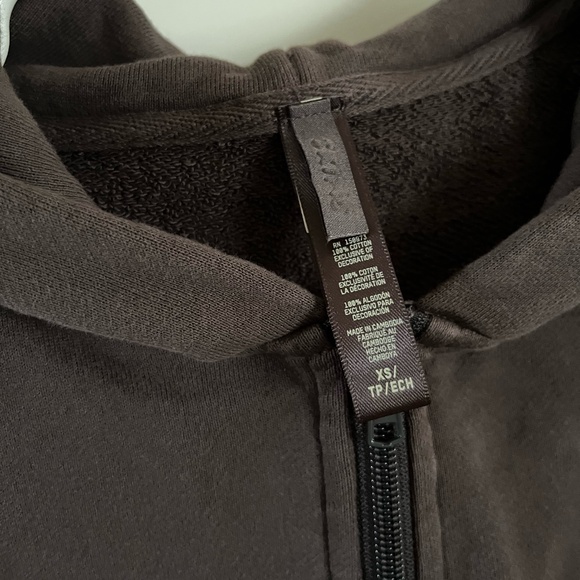 Skims French Terry Oversized Zip Up Hoodie 100% Cotton Iron Size XS - Picture 3 of 4